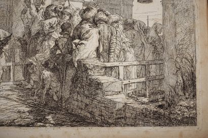 null Giovanni Domenico TIEPOLO (1727-1804).

La Sainte Famille arrivant aux portes...