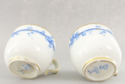 null SÈVRES-MEISSEN.

Three Bouillard cups in soft paste of Sevres, two of them decorated...