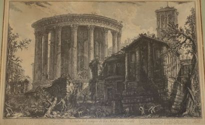  Giambattista PIRANESI (1720-1778). 
Veduta del Tempio della Sibilla in Tivoli. 1761....
