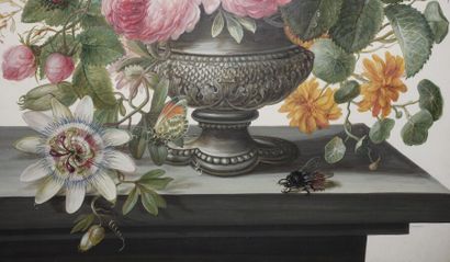 null Attribuée à Barbara-Regina DIETZCH (1706-1783).

Vase de fleurs sur un entablement...