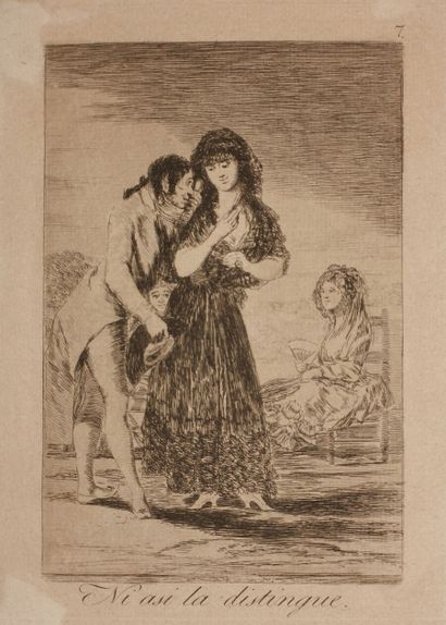 null Francisco de GOYA Y LUCIENTES (1746-1828).

Ni asi la distingue. (Caprichos,...