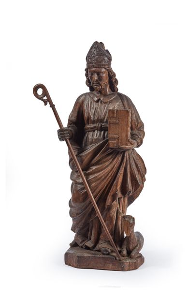 null École française ou flamande du XVIIIe siècle.

Saint Évêque. 

Statuette en...