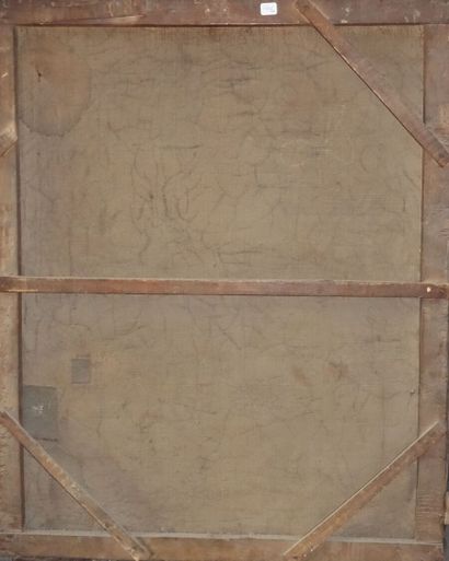 null L.Sp *** école FRANÇAISE 1821.

Portrait d'un graveur au burin.

Toile d'origine.

(Restauration,...