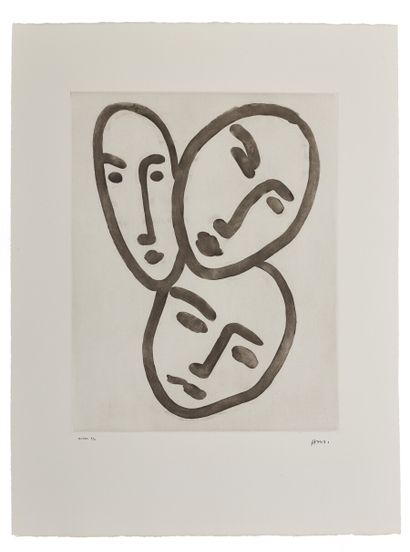 Henri Matisse (1869-1954). 
Trois têtes ;...