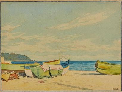 Tony MINARTZ (1870-1944) 
Barques et paysage...