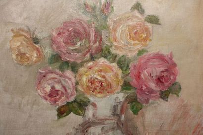 null Pierre LAPRADE (1875-1931).

Bouquet de roses aux masques.

Huile sur toile,...