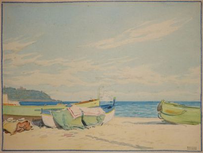 null Tony MINARTZ (1870-1944)

Barques et paysage montagneux

Aquarelle, porte le...