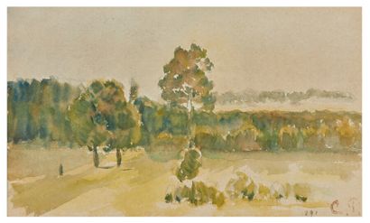 Camille PISSARRO (1830-1903) 
Paysage à Eragny...