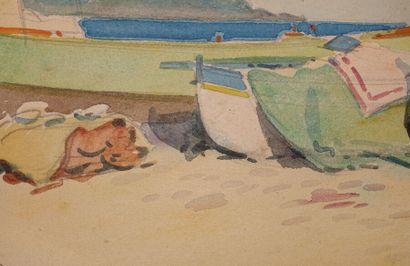 null Tony MINARTZ (1870-1944)

Barques et paysage montagneux

Aquarelle, porte le...