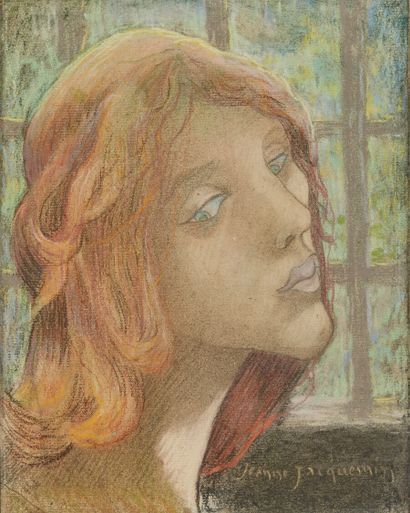 null Jeanne JACQUEMIN (1863-1938)

Portrait de femme devant une treille - allégorie...