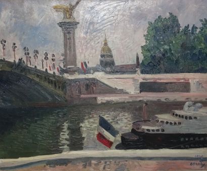 null Jean COUTY (1907-1991).

Paris, le Pont Alexandre-III, la Seine et les Invalides

Huile...