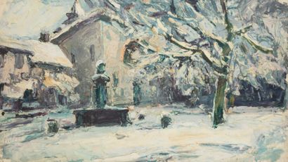 null Pierre CALÈS (1870-1961)

Place de l'église à Tencin (Isère), Neige fraîche...