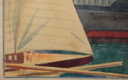 null Tony MINARTZ (1870-1944)

Sailboats and liner in the Old Port of Cannes

Watercolor,...