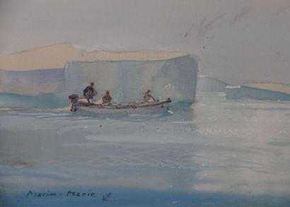 null Marin-Marie (1901-1987).

Le " Pourquoi-pas ? ", mission en Arctique.

Aquarelle...