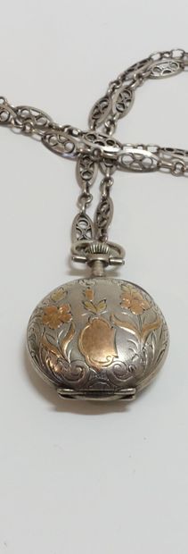 null Lot in silver 925 thousandths including: a chain vest, a pocket watch and a...