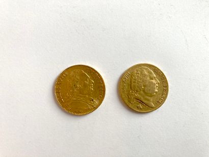 null Deux pièces de 20 Francs or.

Louis XVIII.

1814-1824.



Frais acheteur réduits...