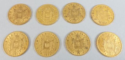 null Huit pièces de 20 F or.

Napoléon III Empereur - lauré.



Frais acheteur réduits...