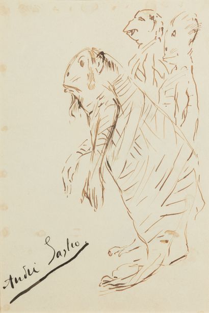 André SAGLIO (1869-1929). 
Caricature. 
Dessin...