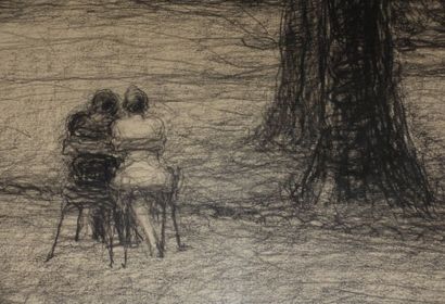 null Grans de GEETERE (1895-1968) ? (Frans de Geetere ?).

Couple dans un sous-bois.

Crayon...