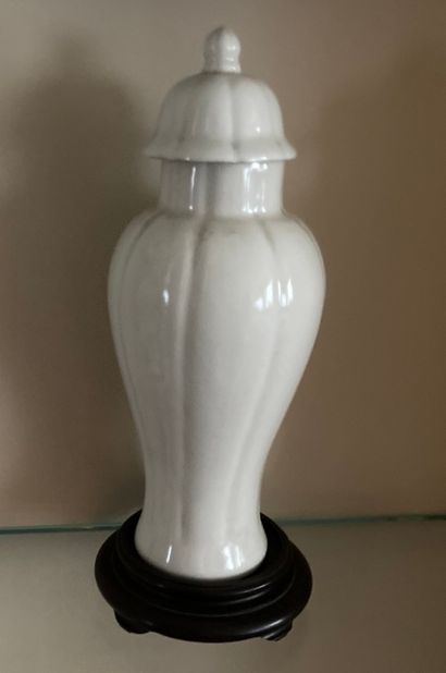 null CHINE. 

Deux vases couverts en porcelaine blanche.

Haut. : 25 cm.



On y...