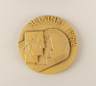 null Médaille officielle des participants de la XVe Olympiade, Helsinki 1952.

Kauko...