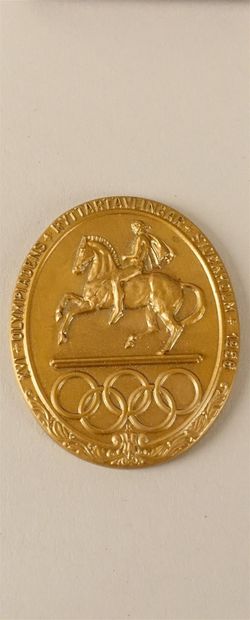 null [Jeux Olympiques].

Médaille officielle des participants de la XVIe Olympiade,...
