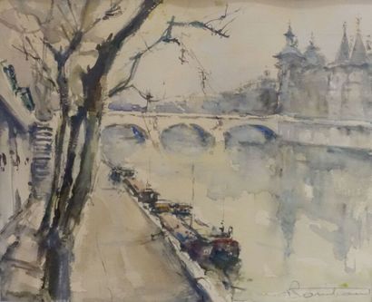 null Vues de Paris : Notre-Dame ; Les Quais de Seine à Paris.

Deux aquarelles, signées...