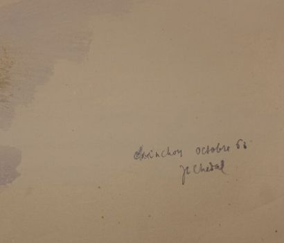 null École française.

La Place.

Gouache sur papier, signée Chinchon (?), titrée...