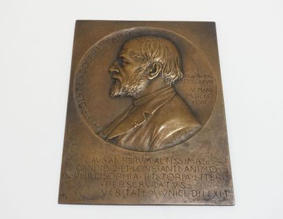 null Cinq plaquettes commémoratives en bronze :

- Hippolyte-Adolphe TAINE par O....