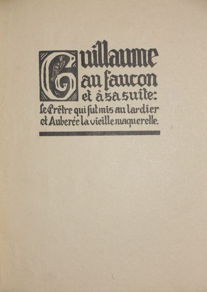 null FABLIAUX ILLUSTRÉS. - GUILLAUME AU FAUCON and following: Le Prêtre qui fut mis...