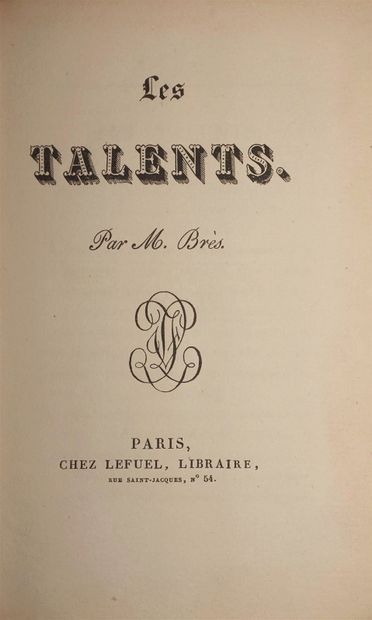 BRÈS Jean-Pierre. Les Talents. Paris, Lefuel,...