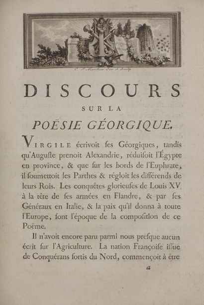 null L'Agriculture. Poëme.

Reliure.

Paris, Imprimerie royale, 1774.

Ex-libris...