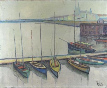 null Jean-Émile PODEVIN (1925-2011).

Port-sur-l'Escaut.

Huile sur toile, signée...