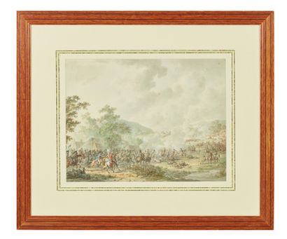 null Dirk LANGENDYK (Rotterdam 1748-1805) 

Choc de cavalerie

Plume et encre brune,...