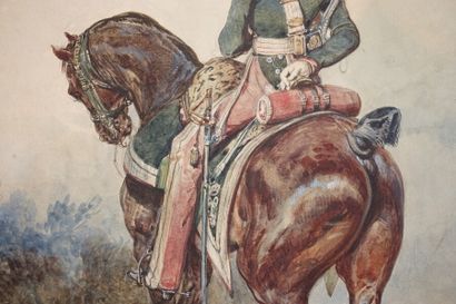 null Eugène-Louis LAMI (1800-1890)

Royal Guard, Dragon squadron leader

Circa, 1820

Watercolour,...
