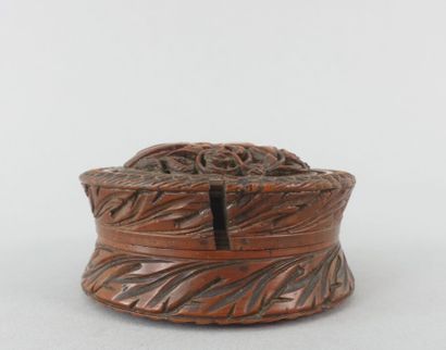 null Circular snuffbox in corozo nut, decorated with an allegory of love

(Small...