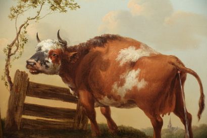 null Dutch school of the 19th century, follower of Paulus POTTER

Cow at the Gate

Panel

(Old...