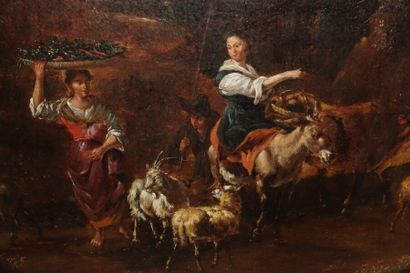 null Johannes Van DER BENT (1650-vers 1690)

La rentrée du troupeau

Toile

Signée...