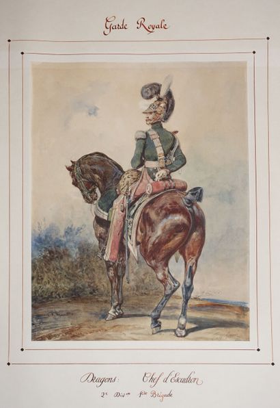 null Eugène-Louis LAMI (1800-1890)

Royal Guard, Dragon squadron leader

Circa, 1820

Watercolour,...