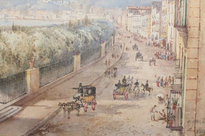 null Giacinto GIGANTE (1806-1876) 

Riviera di chiaia, Naples

Aquarelle, signée...