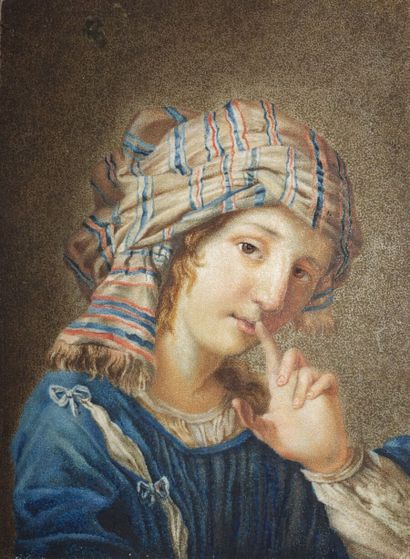 null École italienne vers 1700

Portrait de femme artiste

Gouache sur ivoire 

Haut....