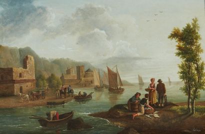null N.F.J. HOLAIN (né à Valenciennes en 1761)

Retour de pêche, départ au marché

Paire...