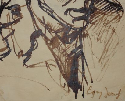 null Attribué à József EGRY (1883-1951), École hongroise

Études d'hommes de profil

Encre...