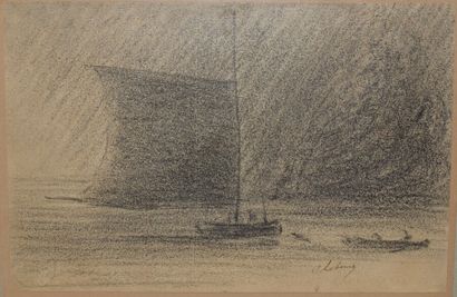 null Albert LEBOURG (1849-1928)

Voilier et barque de pêche

Dessin au fusain et...
