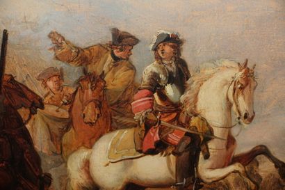 null École française vers 1800, suiveur de Charles PARROCEL

Cavaliers devant la...