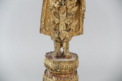 null THAILANDE, dans le style Ratanakosin - XXe siècle

Bouddha en bronze laqué or...