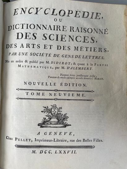 null DIDEROT Denis et Jean Le Rond d'ALEMBERT. Encyclopédie ou Dictionnaire des sciences,...