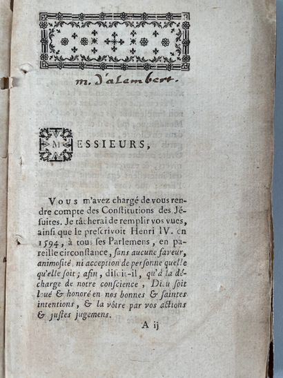 null CARADEUC DE LA CHALOTAIS Louis-René de. Compte rendu des constitutions des Jésuites...