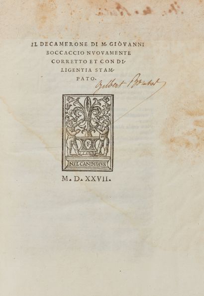 null BOCCACE Jean. Il Decamerone di M. Giovanni Boccacio... Florence, héritiers de...