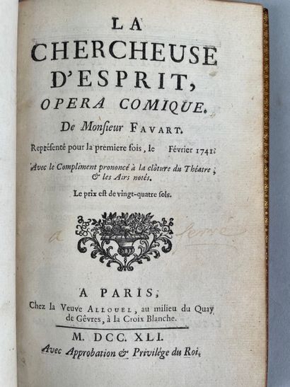 null FAVART Charles-Simon. OEuvres diverses en éditions originales. Paris, 1741-1744...